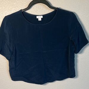 Cuyana Dark Blue Short Sleeve Top